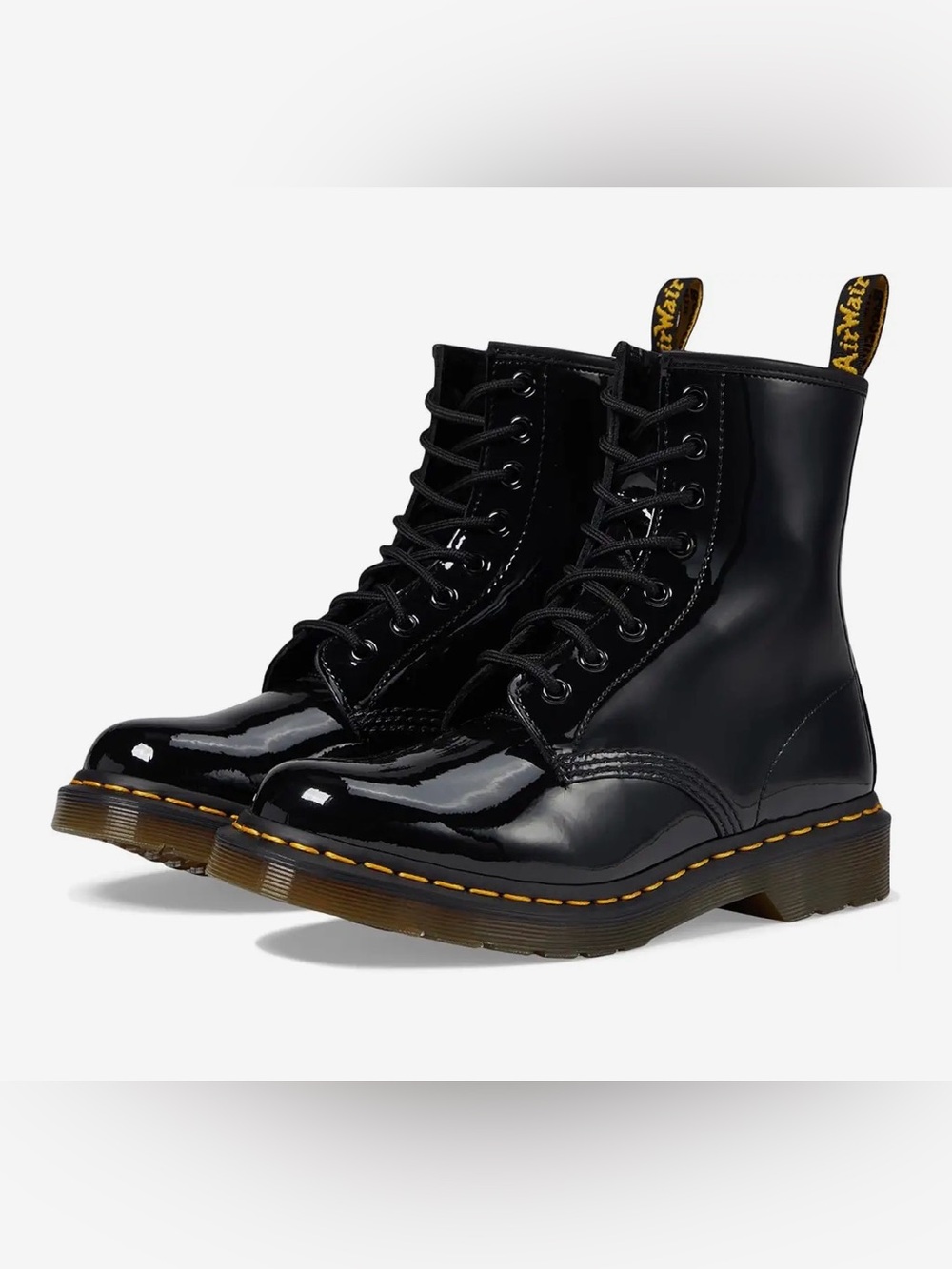 Dr. Martens 1460 Patent Leather Lace-Up Boots in Black